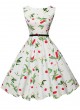 Vintage Style Floral Print Midi Dress 